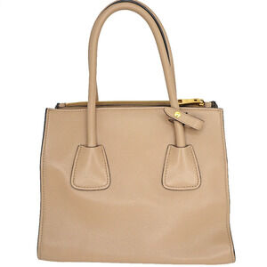 Prada light Double bag beige tote leather